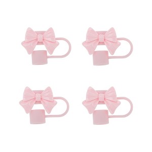 Unique Bargains Bow Straw Cover Cap 4 Pcs - 1 of 4