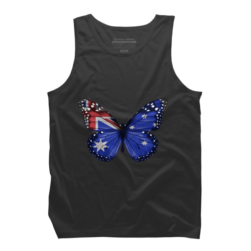 Men's Design By Humans Butterfly Flag Of Australia By GiftsIdeas Tank Top, 1 of 3