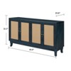 Rattan Sideboard Buffer Cabinet with 4 Rattan Doors, Adjustable Shelves, Storage Modern Storage Cabinet - 3 of 4