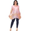 Women's Plus Size 3/4 Sleeve Printed Rella Tunic Top with Pockets - White Mark - 2 of 3