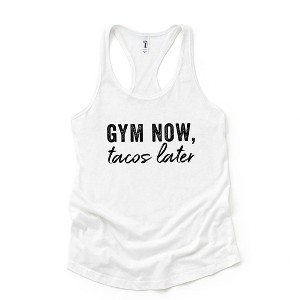 Simply Sage Market Women's Gym Now Tacos Later Graphic Racerback Tank - 1 of 3