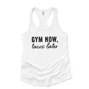 Simply Sage Market Women's Gym Now Tacos Later Graphic Racerback Tank
