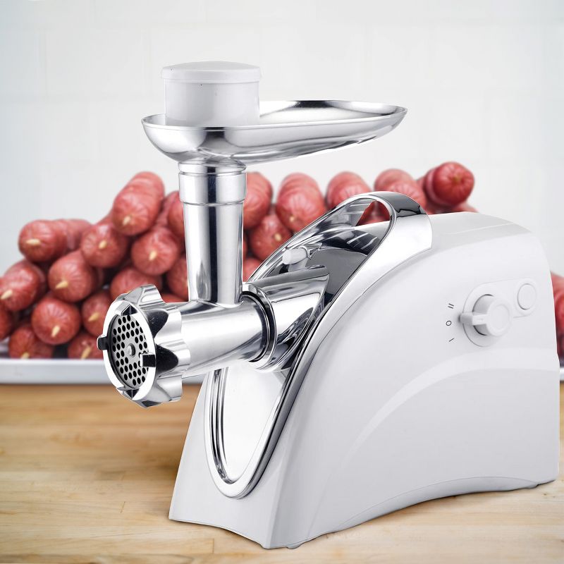 Brentwood 400 Watt Electric Meat Grinder and Sausage Stuffer in White, 4 of 6