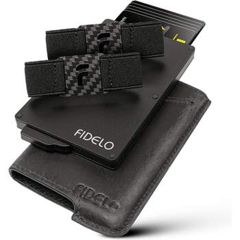 Fidelo Aluminum Minimalist Wallet for Men - Classic - Black