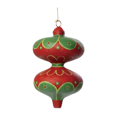 Transpac Oversized Handpainted Paper Pulp Ornament Multicolored Christmas Tree Decoration for Indoor Use and Gifts
