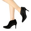 Allegra K Women's V-Shaped Cutout Pointed Toe Stiletto Heel Ankle Boots - 2 of 4