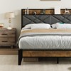 homfan Bed Frame, Upholstered Headborad with Storage and Charing Station, Tufted Design Bed Frame, Steel Slats Support, No Box Spring Needed - 4 of 4