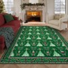 Large Christmas Living Room Rug, Christmas Area Rug, Ultra-Soft Decorative Xmas Tree Accent Rugs, Non Slip Washable Foldable Thin Festive Carpet - 4 of 4