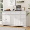 Tangkula 59" Large Storage Cabinet Buffet Sideboard w/ 4 Doors & 6 Drawers White - 3 of 4