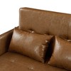 GlasFlength Seating Sets, Elegant Circular Design Sofa, Enhanced with Patterned Accent Pillows, Brown, 51.57"*34.25"*33.85" - 2 of 4