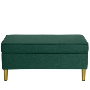 Dahlia Storage Bench Linen Conifer Green - Cloth & Co