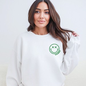 Simply Sage Market S.W.Smiley Embroidered Simple Wink Bold Sweatshirt - 1 of 4