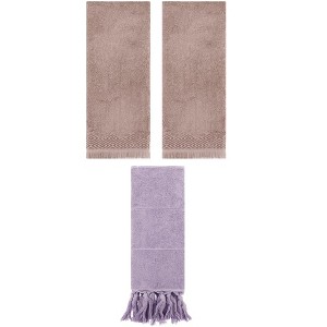 REGALWOVEN 3 Packs Cotton Absorbent Soft Turkish Hand Towels with tassel for Bathroom - 1 of 4