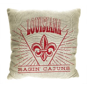 NCAA Louisiana Ragin' Cajuns 26 x 26 Woven Tapestry Pillow - 1 of 4