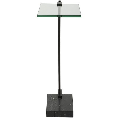 Uttermost Butler 8" Wide Black Marble Accent Table