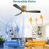 52 Inch Flush Mount Ceiling Fan with Remote Control, Wood Blades Modern Outdoor Ceiling Fans for Bedroom/Farmhouse/Patio/Indoor Quiet DC Motor - 3 of 4