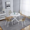 NicBex 35.43" Mid-century Round Dining Table,Kitchen Table with MDF Table Top and Metal Cross Legs for 2-4 Seaters,White - 2 of 4