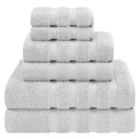 American Soft Linen 6 Piece Towel Set, 100% Cotton Bath Towels For Bathroom,  Silver Grey : Target