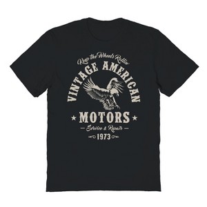 Rerun Island Men's Vintage Motors Short Sleeve Graphic Cotton T-shirt - 1 of 1