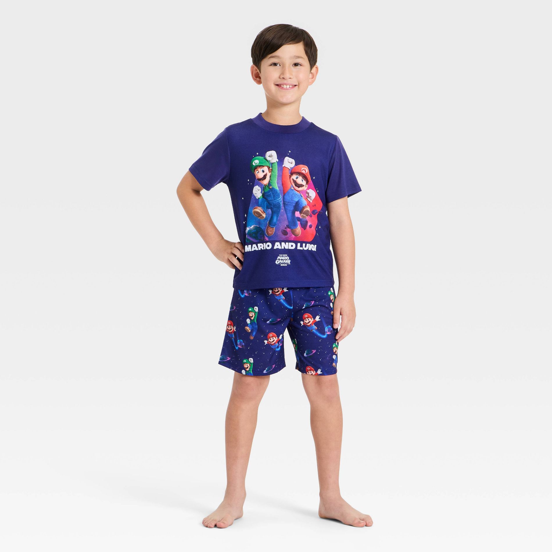 Boys' Super Mario Galaxy 2pc T-Shirt and Pajama Set - Blue