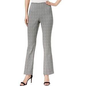 I.N.C International Concepts Womens Plaid Bootleg Dress Pants, Black, 10 - 1 of 1