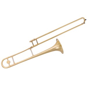 Costway B Flat Trombone Gold Brass with Mouthpiece Case Gloves for Beginners Students - 1 of 4