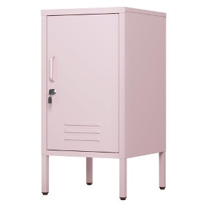 Modern Minimalist Room Side Table with 2 Adjustable Shelf,Anti-Tilt Design,Multi Storage Cabinet - 1 of 4