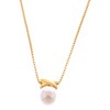 Anna-Kaci Gold Tone Pendant Necklace with Faux Pearl Drop and X Charm - Gold - 2 of 4