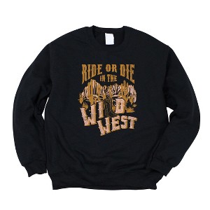 Simply Sage Market Women's Graphic Sweatshirt Ride or Die Wild West - 1 of 3