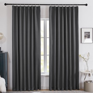 Deconovo 2 Panels Blackout Curtains, Black Backing, Tape Heading, Thermal Drapes - 1 of 4