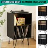 Hommpa Mid-Century Record Listening Station Play Stand with LED Lights - 3 of 4