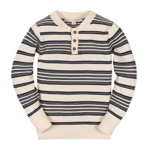 Boys' Organic Long Sleeve Henley Pullover Sweater with Elbow Patches, Kids - 1 of 3