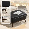 Sapphtopaz Modern Storage Ottoman Upholstered Vanity Stool with Wood Legs Coffee Table Storage Bench for Living Room, Bedroom, Entryway - 2 of 4