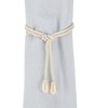 Unique Bargains Adjustable Flower Tieback with Hook Cotton Rope Beige 2 Pcs - 3 of 3