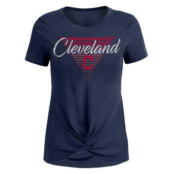 MLB Cleveland Guardians Women's Poly Rayon Front-Twist T-Shirt