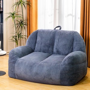 Hooseng 38" Giant Bean Bag Chair for Adults, High-Density Foam Stuffed Corduory Bean Bag Sofa with Handle for Adults Reading, Gaming - 1 of 4