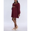 Women's Smocked Babydoll Long Sleeve Mini Dress - Motherhood Maternity - image 3 of 4