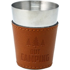 Pavilion Gift Company - Out Camping - Stainless Shot Glass with Sleeve - Drinkware - 1 of 4