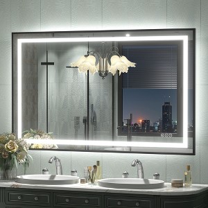 Apmir Super Bright Front & Back LED Lighted Anti-Fog Aluminum Alloy Framed Tempered Glass Bathroom/Vanity Mirror with ETL & 3-Year Warranty - 1 of 4