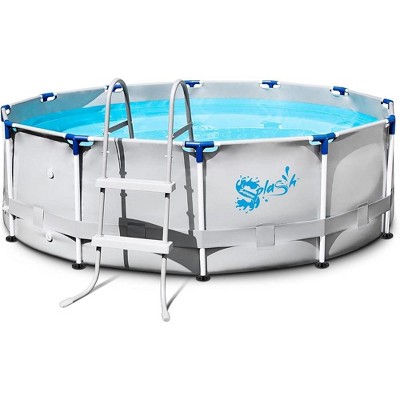 Round Metal Frame Pool Set for Family Fun with Ladder, Filter, Cover + Easy Setup