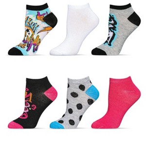Memoi Women's 6 Pair Pack Graffiti Style Low Cut Socks Assorted 9-11 - 1 of 4