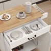 NicBex Mobile Kitchen Island Cart Multifunctional Kitchen Carts on Wheels with Storage, 1 Cabinets and 1 Drawer for Dining Rooms - 3 of 4