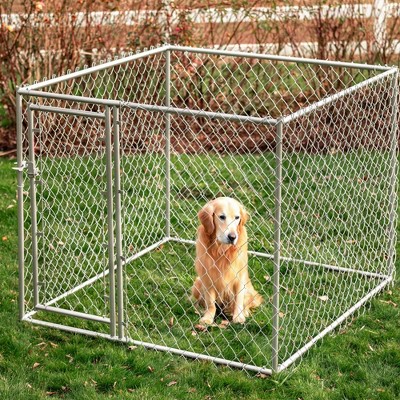 Lucky Dog Heavy Duty Galvanized Steel Chain Link Dog Kennel