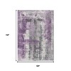Purple And Ivory Abstract Washable Indoor Outdoor Area Rug - 3 of 4