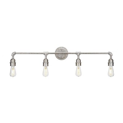 Toltec Lighting Vintage 4 - Light Vanity in  Aged Silver