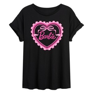 Women's - Barbie - Coquette Heart Oversized Graphic T-Shirt - 1 of 4
