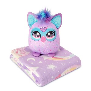 Furby Starry Rainbows Silk Touch Throw Blanket, 50x60 inches and 11 inch Plush Set - 1 of 4