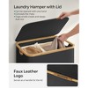 SONGMICS Laundry Hamper with Lid 3-Section Large Laundry Basket Removable Mesh Liner Bamboo Handles Collapsible - 4 of 4