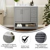 Taylor & Logan 36" Vivien Bathroom Vanity with Open Shelf and 3 Drawers Gray: Stoneware Top, Wood Frame, Single Basin - 2 of 4