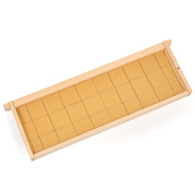 Medium Pine Beehive Frames with Wired Beeswax Foundation, Set of 8